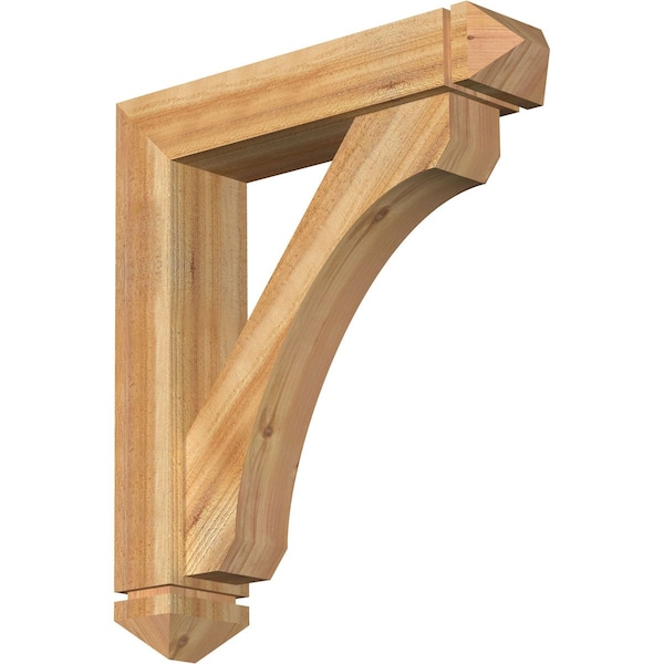 Ekena Millwork Legacy Arts and Crafts Rough Sawn Bracket w/ Offset Brace, Western Red Cedar, 6"W x 26"D x 30"H BKT0604X26X30LEC03RWR - main